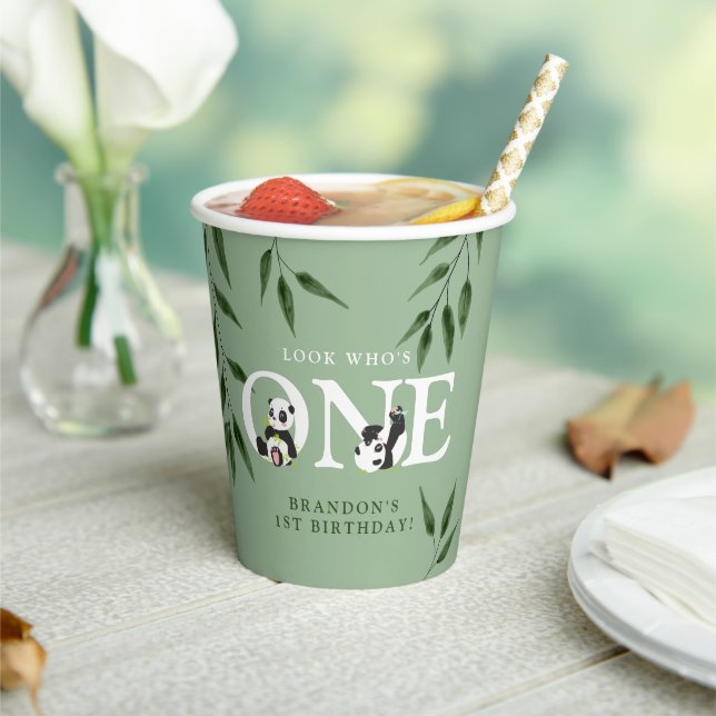 Gobelets En Papier Cute Panda Neutral 1er anniversaire (Insitu)