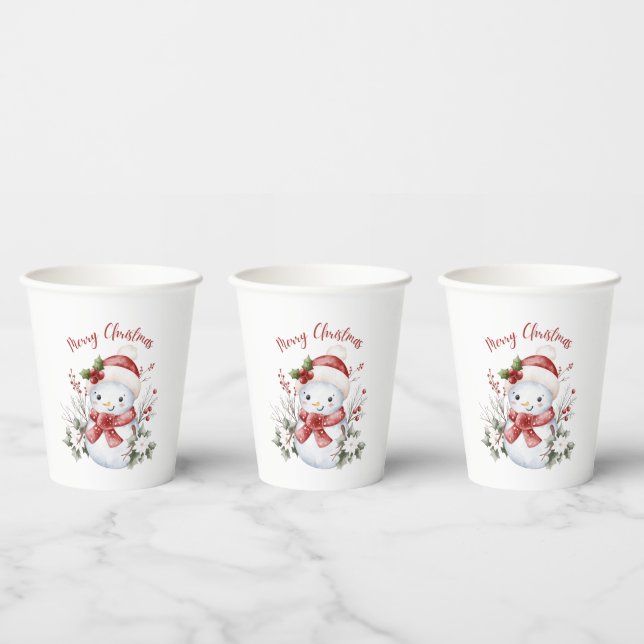 Gobelets En Papier Cute Snowman Christmas Paper cup (Multi)