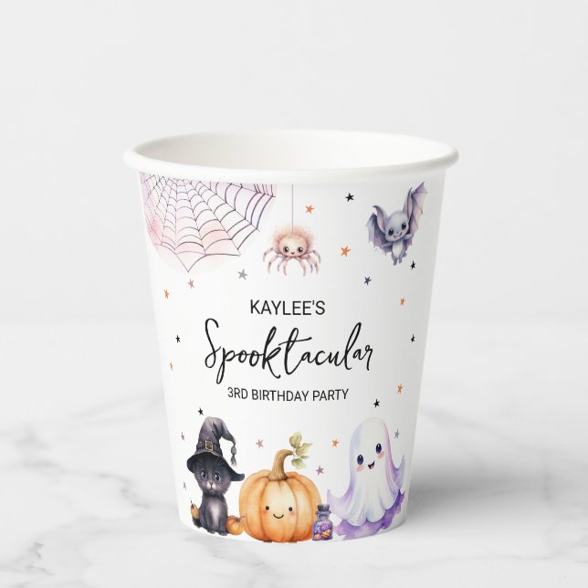 Gobelets En Papier Cute Spooktacular Anniversaire (Recto)