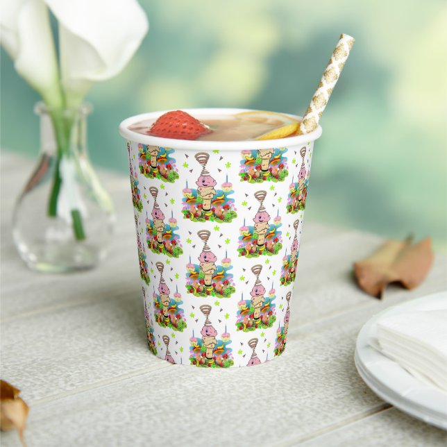 Gobelets En Papier Cute Twin Cupcake Happy Birthday Paper Cup  (Insitu)