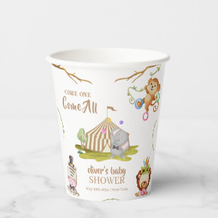 Gobelets En Papier Cute Woodland Safari Baby shower animal de cirque