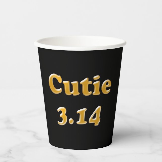 Gobelets En Papier Cutie 3,14 Pi Jour (Recto)
