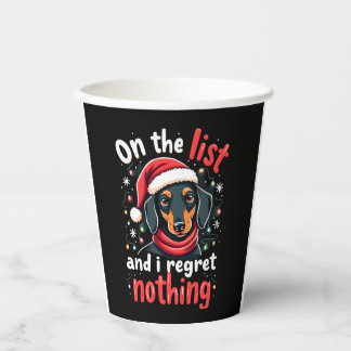 Gobelets En Papier Dachshund Père Noël sur la liste des vilains Dachs
