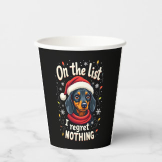 Gobelets En Papier Dachshund Santa On The Naughty List Dachshund Chri