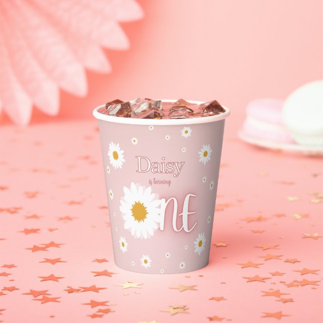 Gobelets En Papier Daisy 1st Birthday (Insitu)