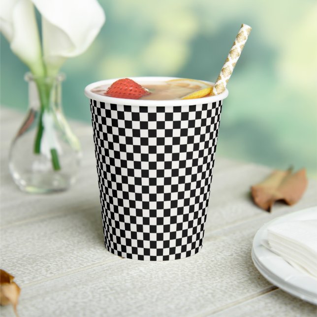 Gobelets En Papier Damier (Insitu)