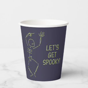 Gobelets En Papier Dancing Halloween Squelette - violet