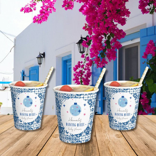 Gobelets En Papier Dancing Queen grec Musical disco baby shower (Créateur téléchargé)
