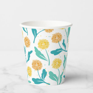 Gobelets En Papier Dandelion jaune motif floral - Inspiré par la natu