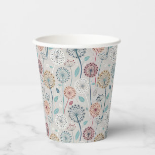 Gobelets En Papier Dandelion Whimsical - Rouge, Jaune, Blanc & Turquo