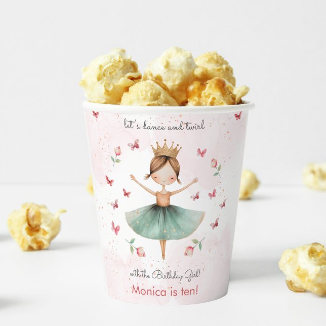 Gobelets En Papier Danse et tournoi mignon ballerine ballet enfant an (Créateur téléchargé)