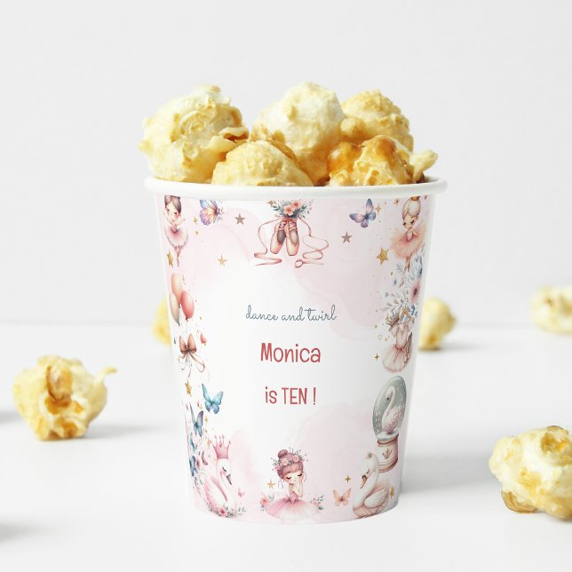 Gobelets En Papier Danse et tournoi mignon ballerine ballet enfant an (Créateur téléchargé)