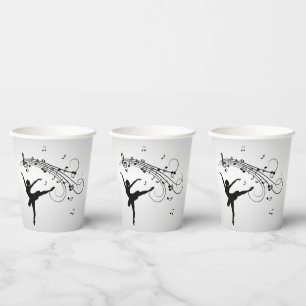 Gobelets En Papier Danse Extraordinaire Ballerina avec musique Argent