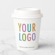 Gobelets en papier de 8 oz avec couvercles et logo