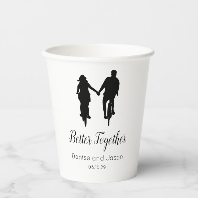 Gobelets en papier de mariage à thème de bicyclett (Recto)