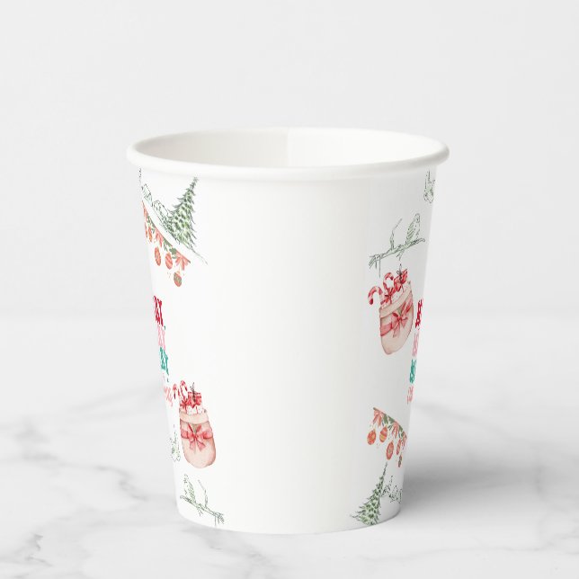 Gobelets en papier de Noël festifs - Lot de 8 (Gauche)