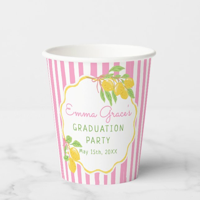 Gobelets en papier de remise de diplômes au citron (Recto)