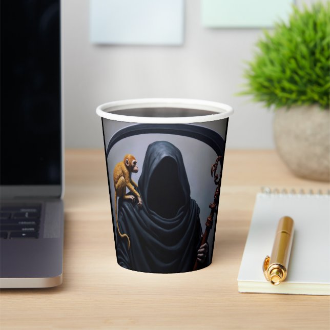 Gobelets En Papier Décès avec un singe (Insitu)