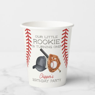 Gobelets En Papier Décor d'anniversaire pour un petit rookie de baseb