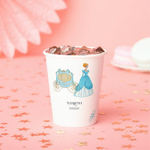 Gobelets En Papier Décor de fête d'anniversaire de la princesse Cendr