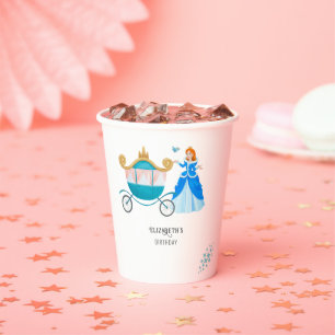 Gobelets En Papier Décor de fête d'anniversaire de la princesse Cendr