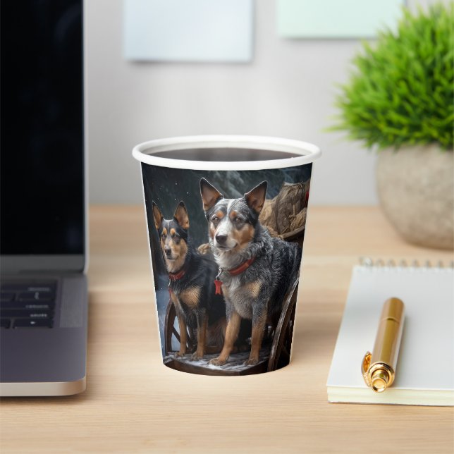 Gobelets En Papier Décor de Noël australien Snowy Sleigh (Insitu)