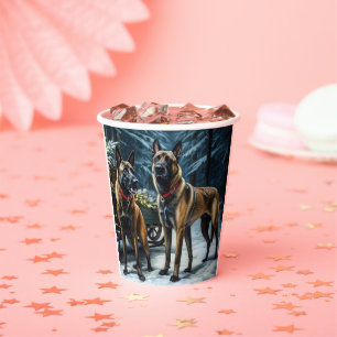 Gobelets En Papier Décor de Noël Malinoi Snowy Sleigh