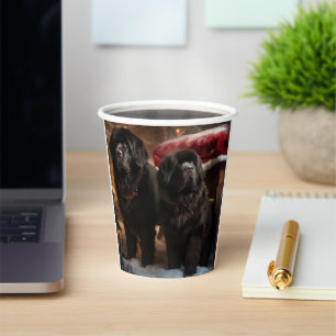 Gobelets En Papier Décoration de Noël au traîneau enneigé de Terre-Ne