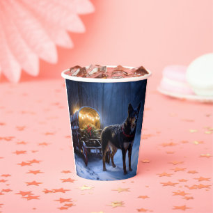 Gobelets En Papier Décoration de Noël Australian Kelpie Snowy Sleigh