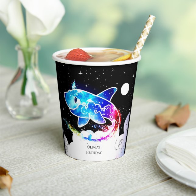 Gobelets En Papier Deepsea Magic Simple Shark Anniversaire (Insitu)