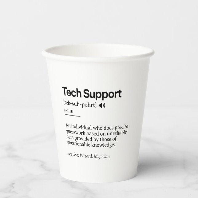 Gobelets En Papier Définition de support technique amusante | Bureau  (Recto)