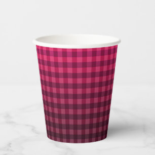 Gobelets En Papier Dégradé de motif rouge et noir à damiers