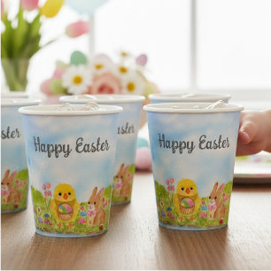 Gobelets En Papier Déjeuner de Pâques Œuf Poussin Lapin de Pâques Fêt