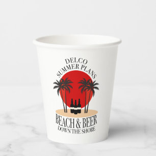 Gobelets En Papier Delco plans d'été Plage et bière sur le rivage