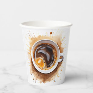 Gobelets En Papier Délicieux café java sur versé dans une tasse de jo
