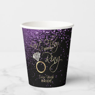 Gobelets En Papier Dernier Fling avant la ceinture Bachelorette - vio