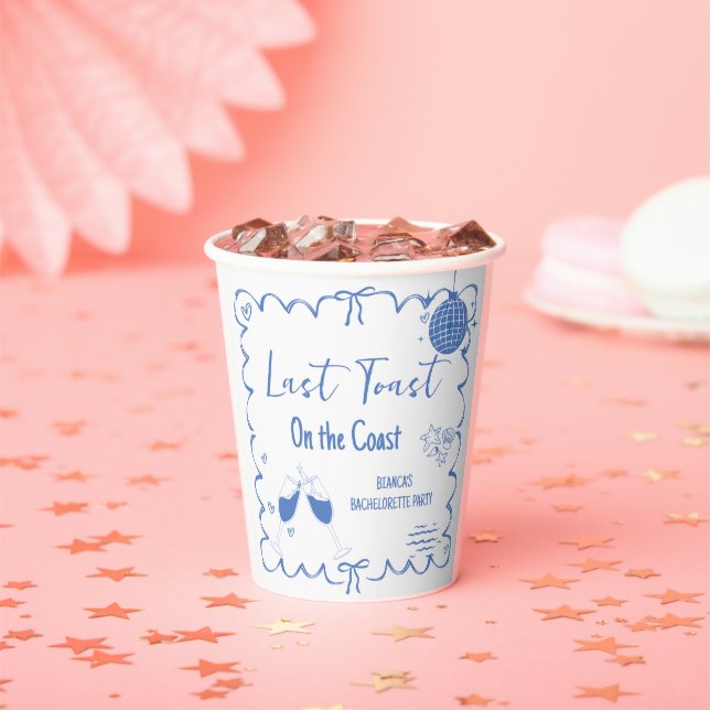 Gobelets En Papier Dernier toast sur la côte Bachelorette Week-end de (Insitu)
