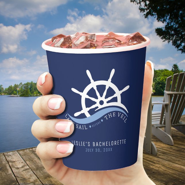 Gobelets En Papier Dernière voile avant la fête de Bachelorette voile (Last Sail Before the Veil Helm Bachelorette Party Paper Cups
)