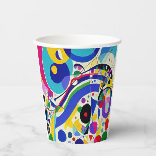 Gobelets En Papier Design d'art moderne Abstrait coloré