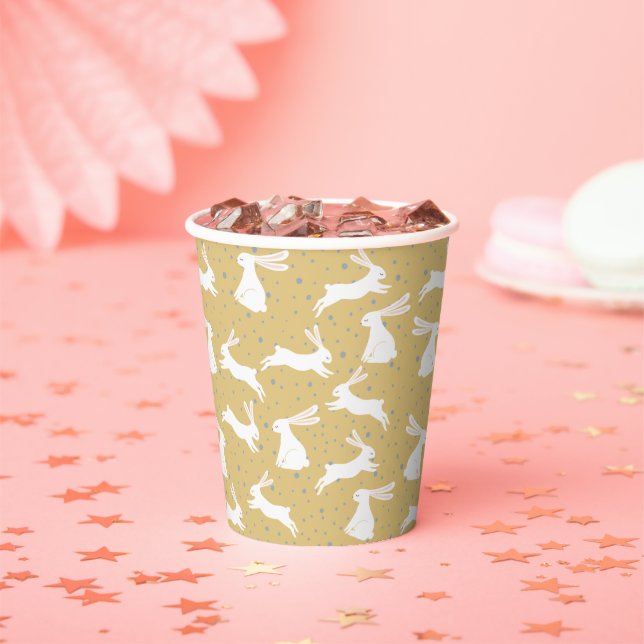 Gobelets En Papier Design Motif de lapin mignon (Insitu)