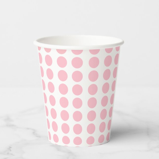 Gobelets En Papier Design Pois rose (Recto)