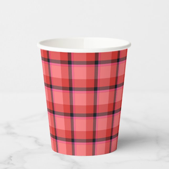 Gobelets En Papier Design Tartan (Gauche)