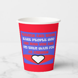 Gobelets En Papier Design thématique amis en café blanc et bleu rouge