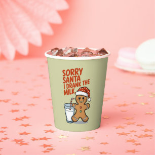 Gobelets En Papier Désolé Père Noël J'Ai bu Le Lait Baby Costume de N