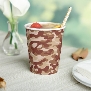 Gobelets En Papier Dessert camouflage tan