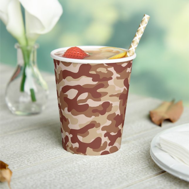 Gobelets En Papier Dessert camouflage tan (Insitu)