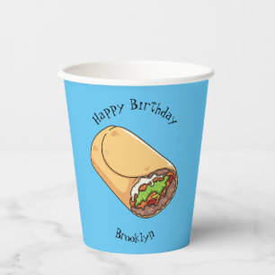 Gobelets En Papier dessin animé de Burrito