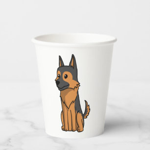 Gobelets En Papier Dessin animé de German Shepherd
