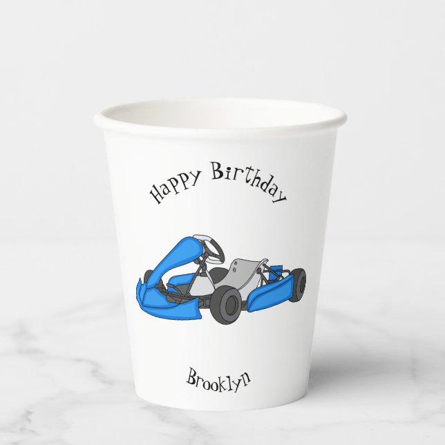 Gobelets En Papier dessin animé de Kart racing (Recto)