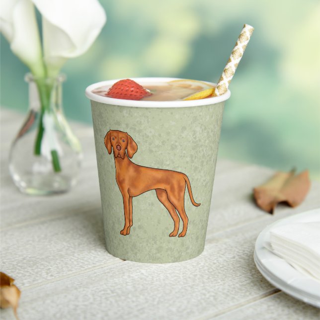 Gobelets En Papier Dessin de chien de bande dessinée Pointer Vizsla h (Insitu)